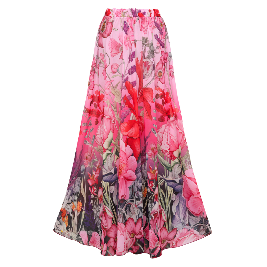 Plus Size Ruffled Blooming Flowers Print One Piece Swimsuit and Sarong