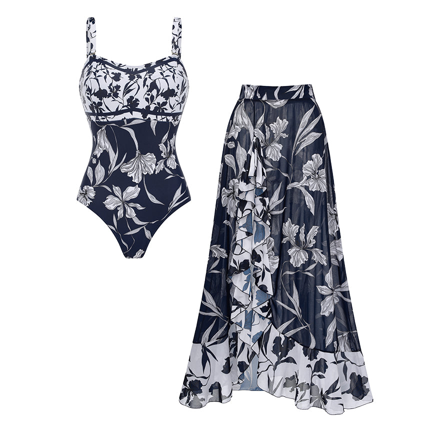 Sling Blue Iris Printed Swimsuit Set(s)