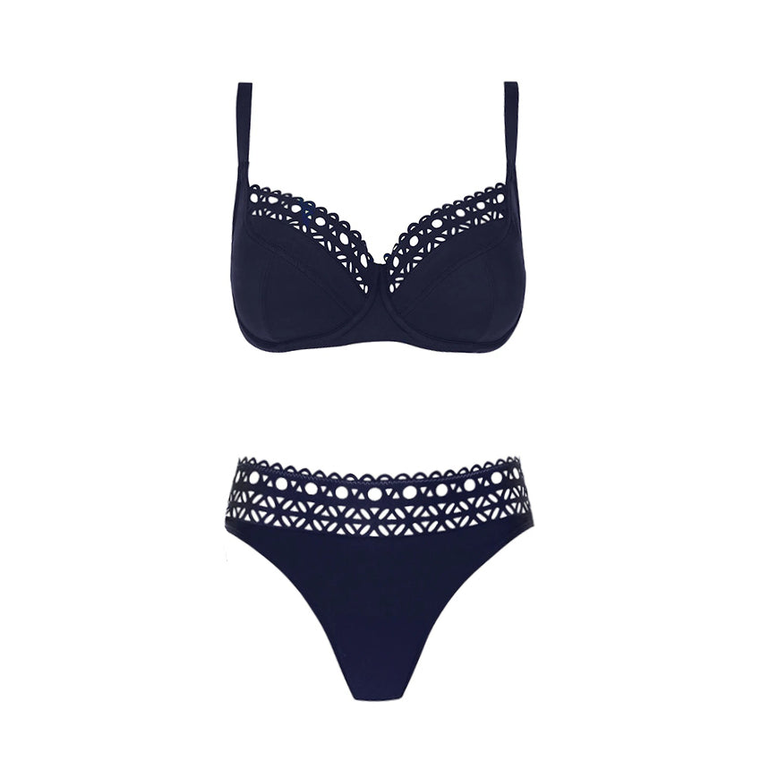 Adjustable Shoulder Strap Cut Out Bikini Swimsuit Set(s)
