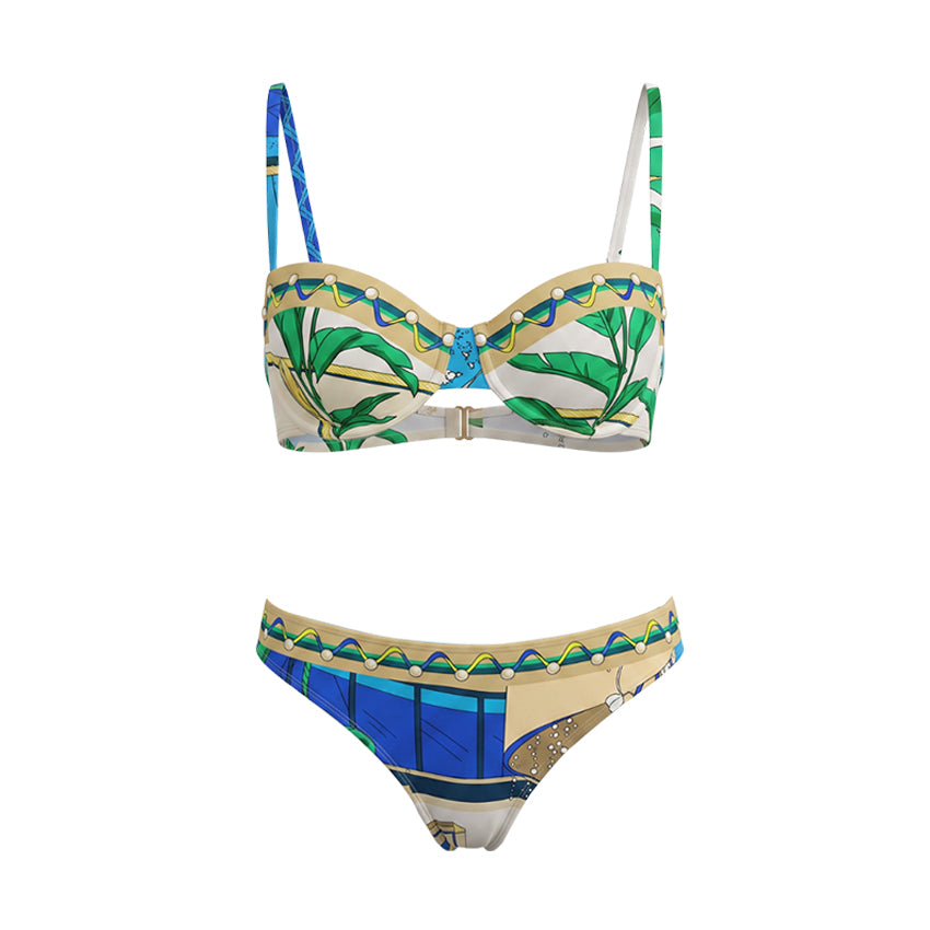 Sling Blue  Printed Bikini Swimsuit Set(s)