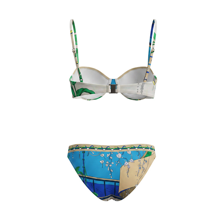 Sling Blue  Printed Bikini Swimsuit Set(s)