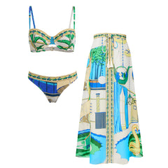 Sling Blue  Printed Bikini Swimsuit Set(s)