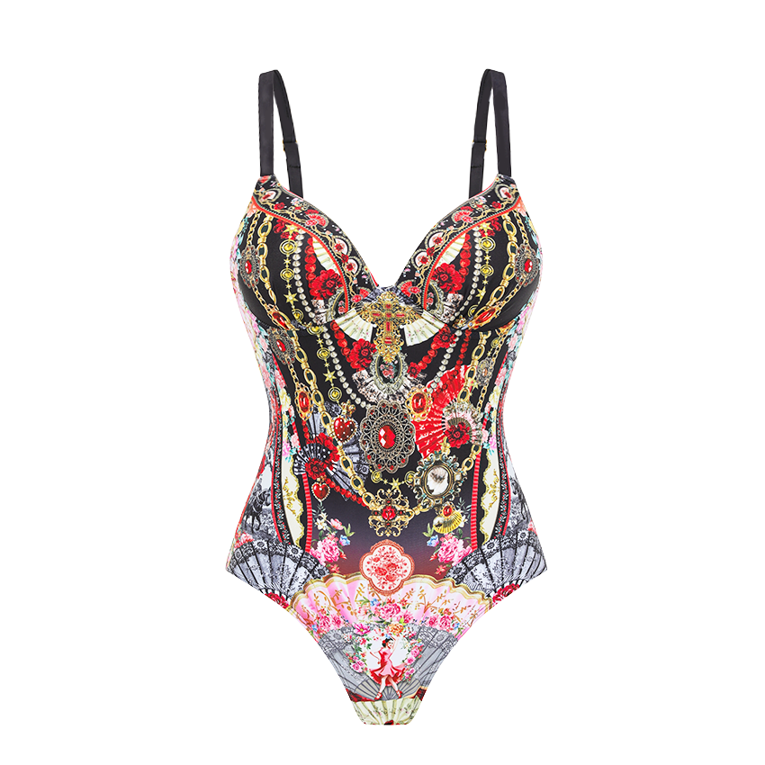 Underwire Chain Print Swimsuit Set(s)