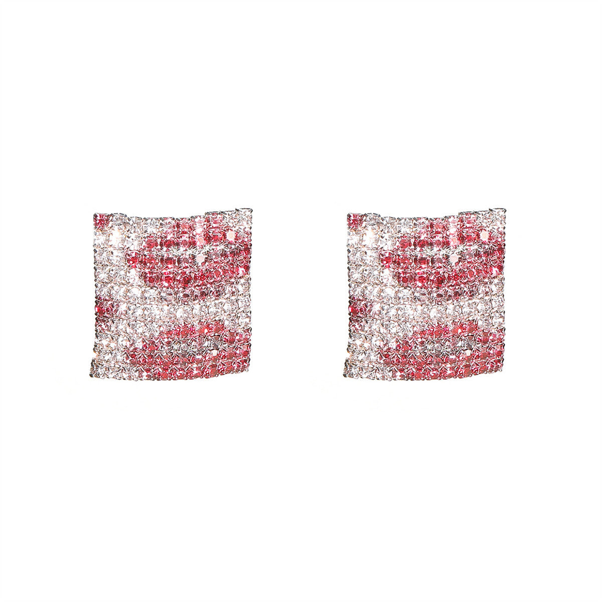 Square Rhinestone Stud Earrings