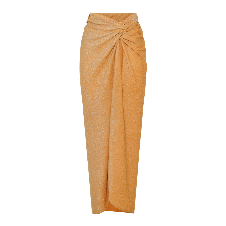 Plus Size Gold Embroidered Halterneck Cutout Swimsuit and Sarong