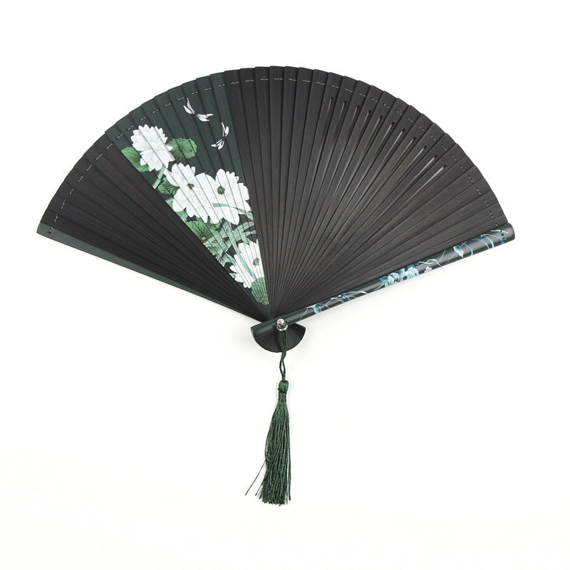 Openwork Bamboo Folding Fan