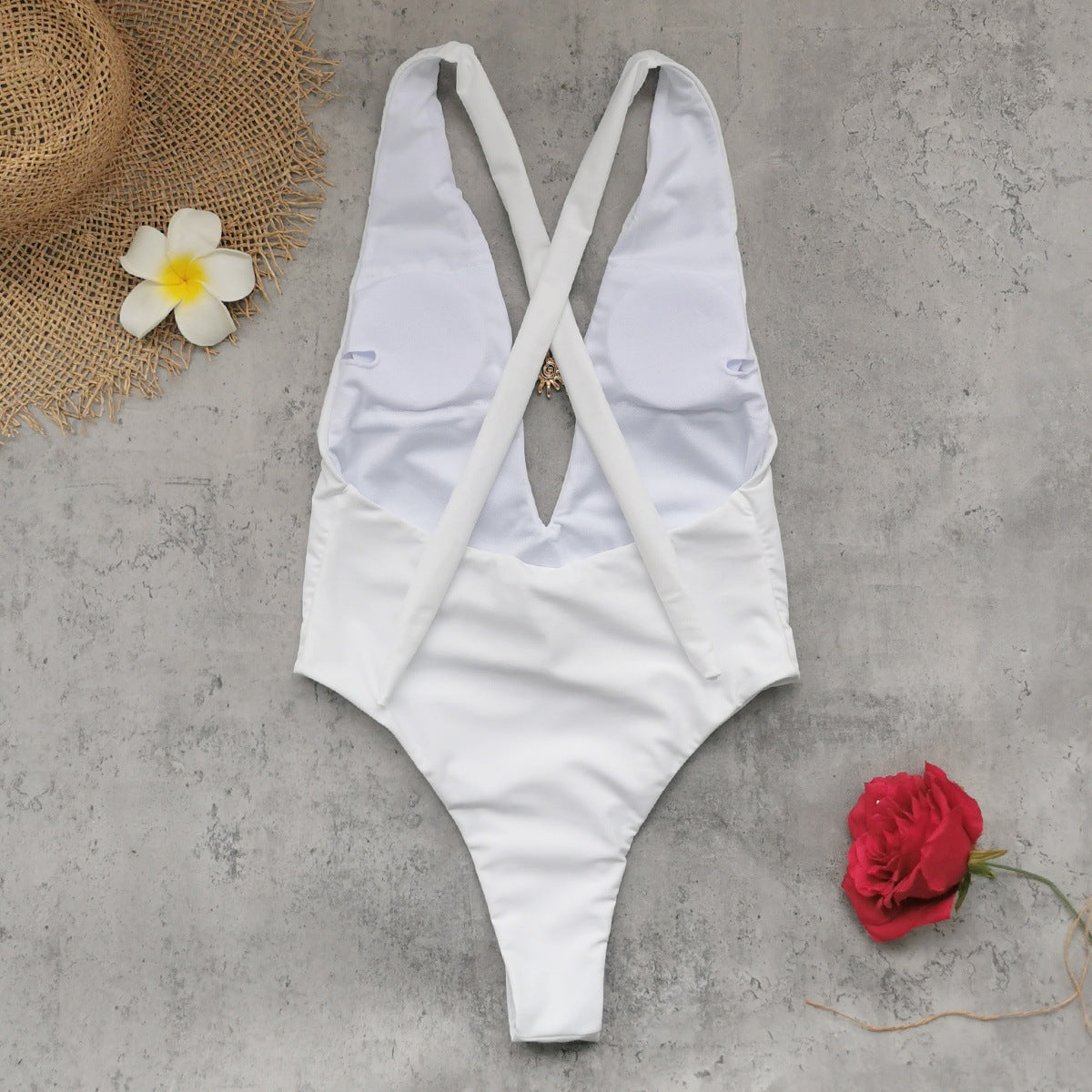 V Neck Cutout Swimsuit