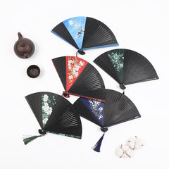 Openwork Bamboo Folding Fan