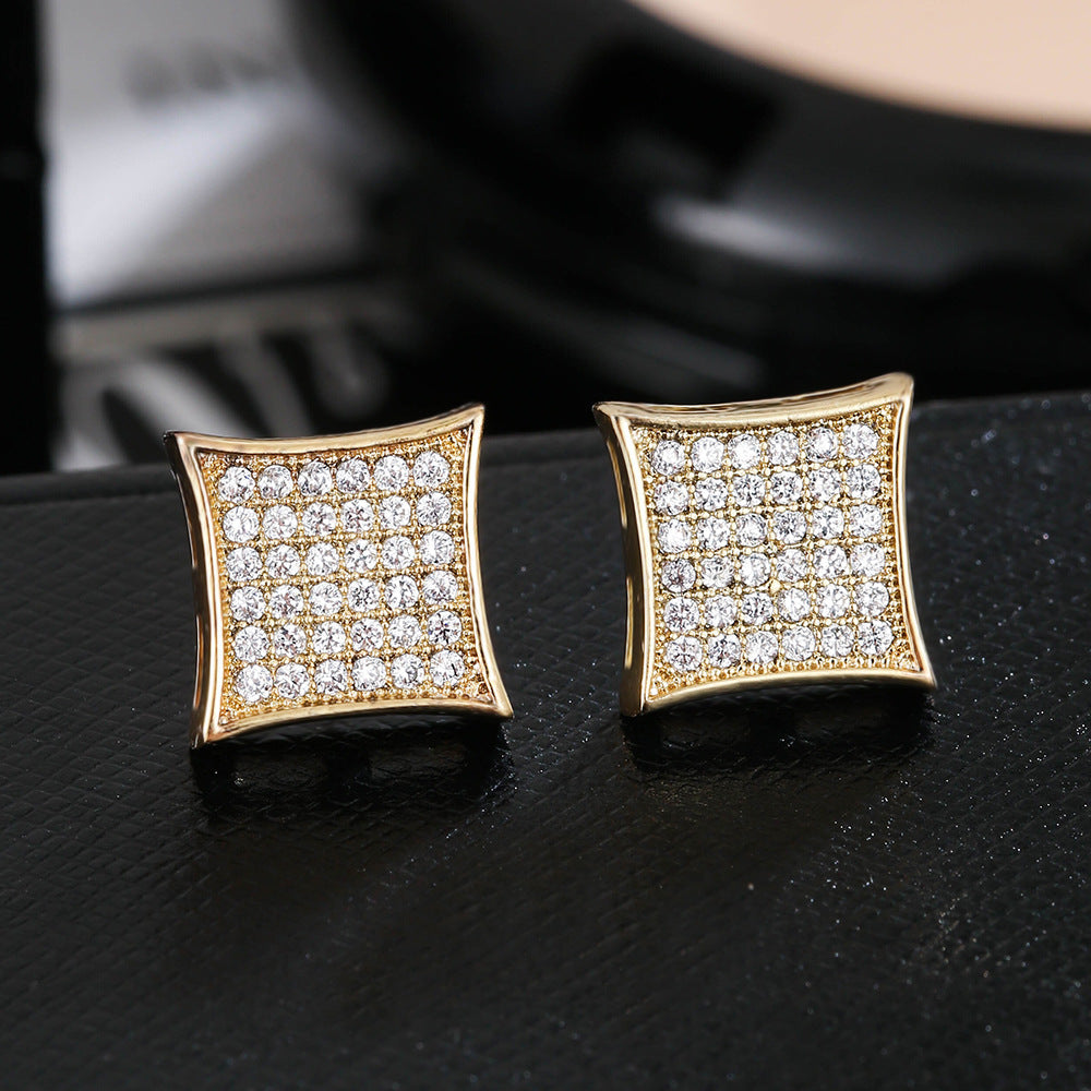 Square Zircon Stud Earrings