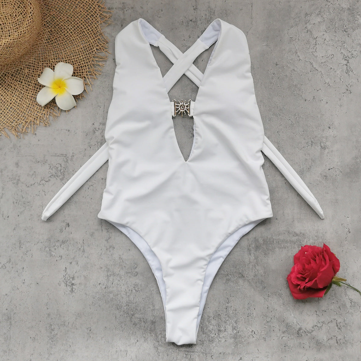 V Neck Cutout Swimsuit