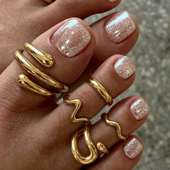Irregular lines Toe Ring