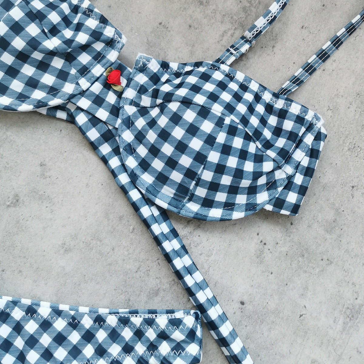 Sexy Plaid Print Swimsuit Set(s)