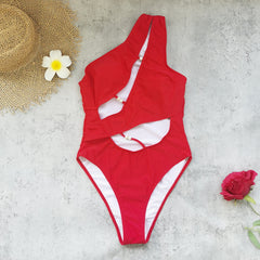 One Shoulder Cutout Swimsuit