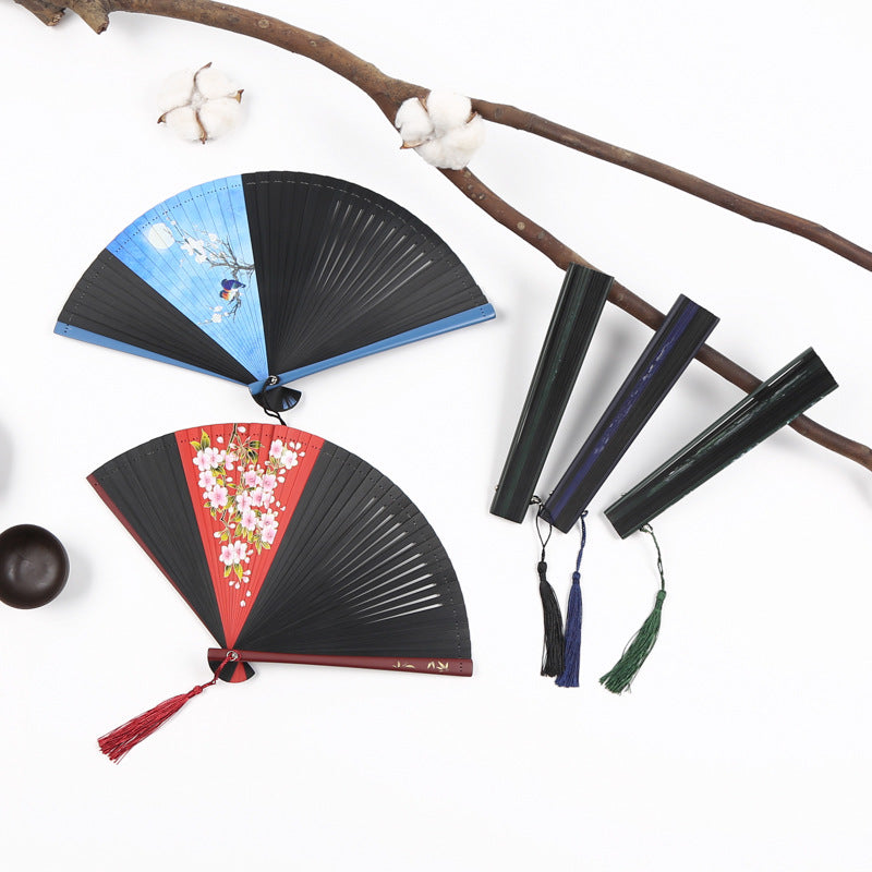 Openwork Bamboo Folding Fan