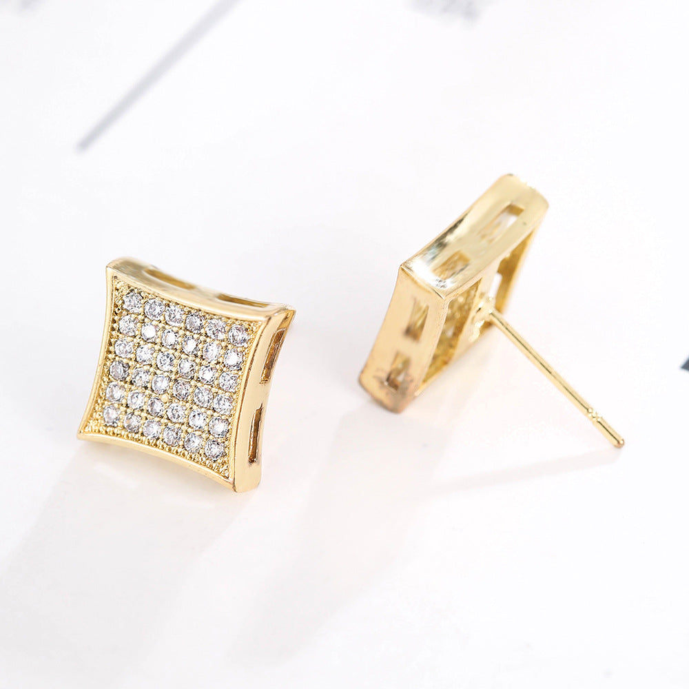Square Zircon Stud Earrings