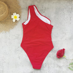 One Shoulder Cutout Swimsuit