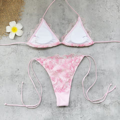 Sexy Lace Pink Bikini