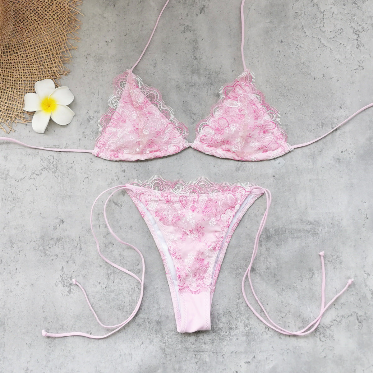 Sexy Lace Pink Bikini