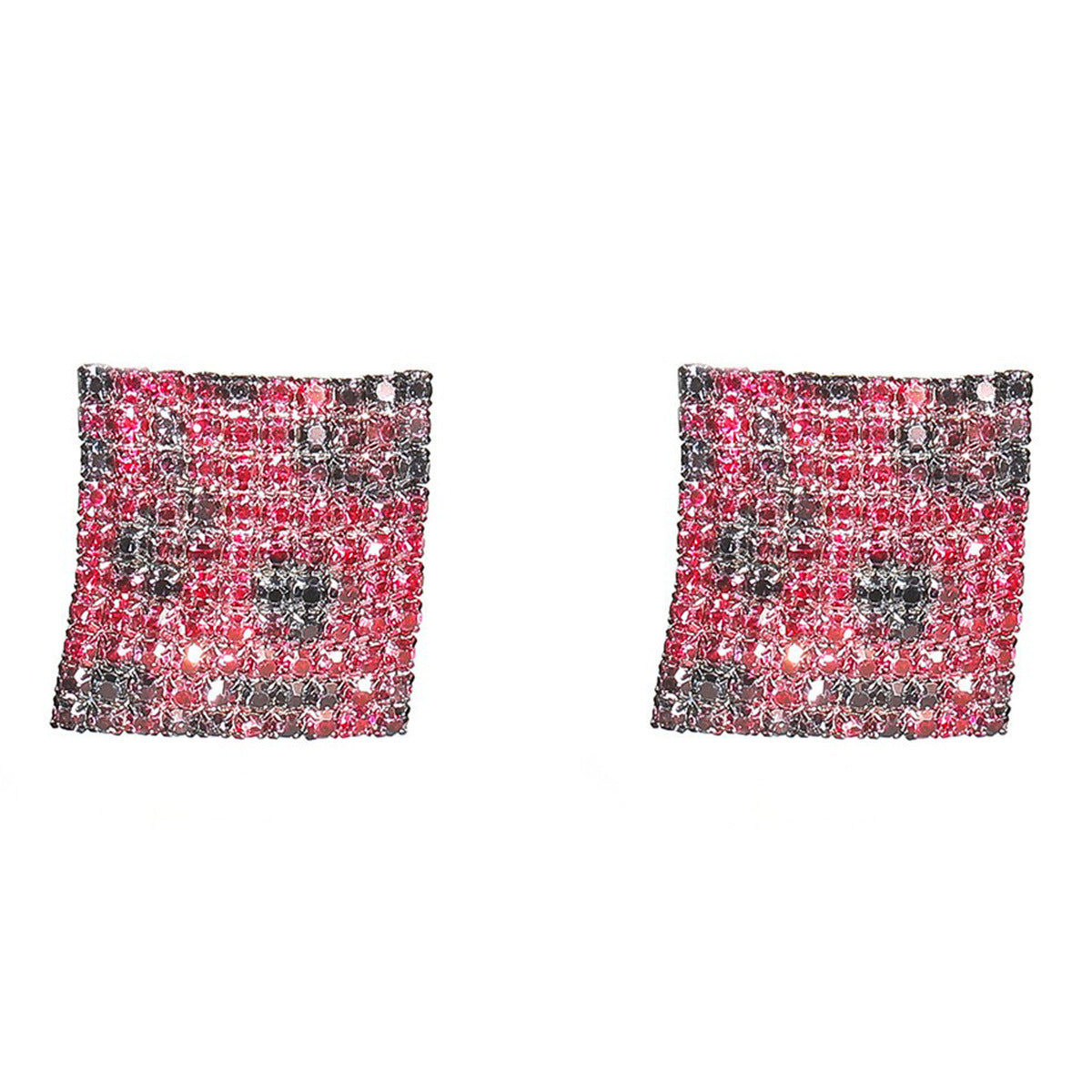 Square Rhinestone Stud Earrings