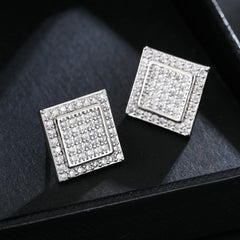 Square Zircon Stud Earrings