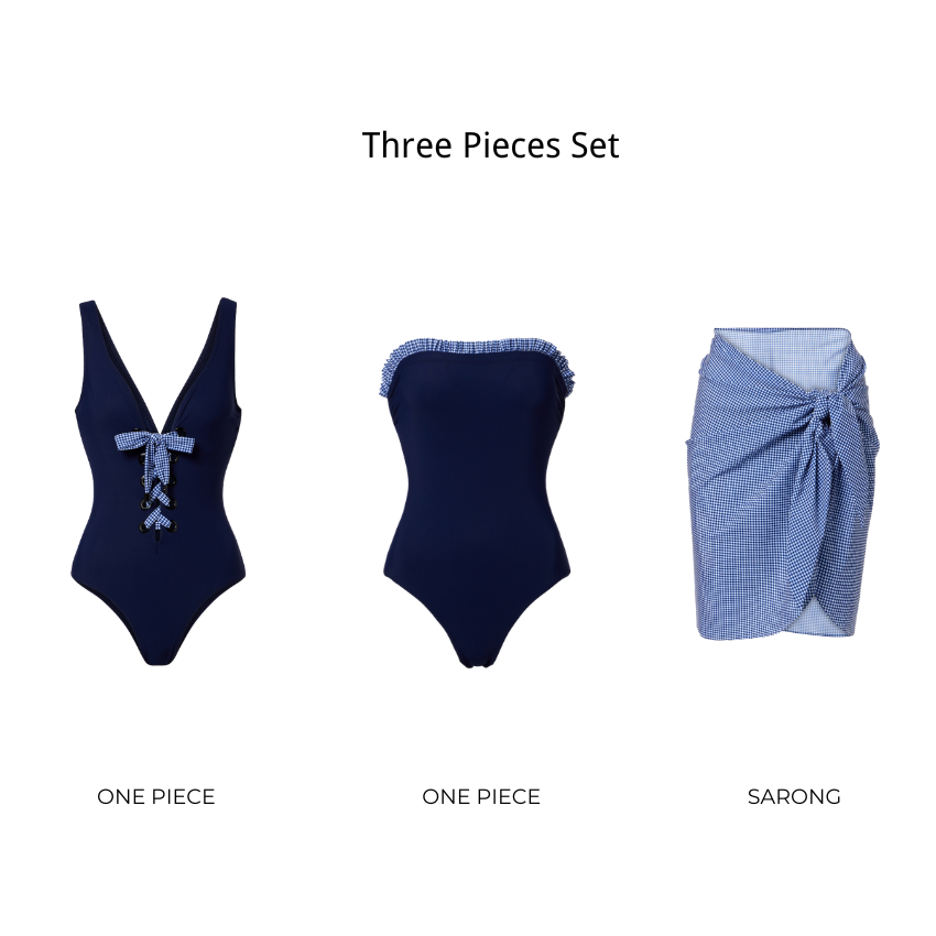 Bandeau Color Block Swimsuit Set(s)