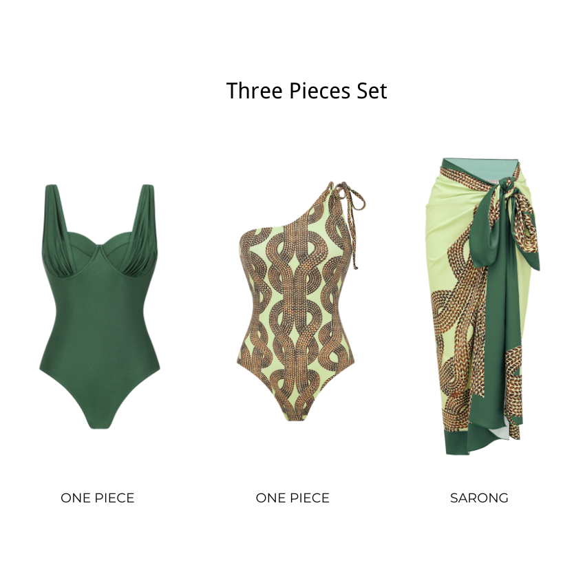Bandeau Solid Color Swimsuit Set(s)