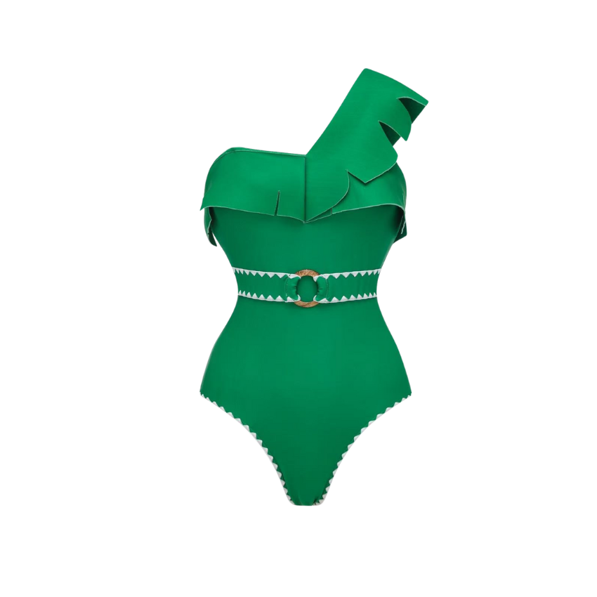 Plus Size 3D leaf-patterned Print Swimsuit Set(s)