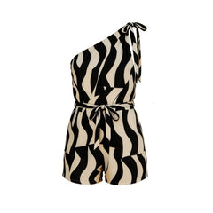 Casual Striped Romper Shorts