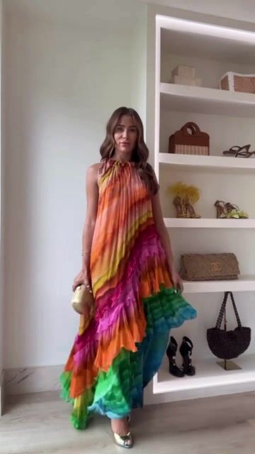 Ombre Print Halter Dress