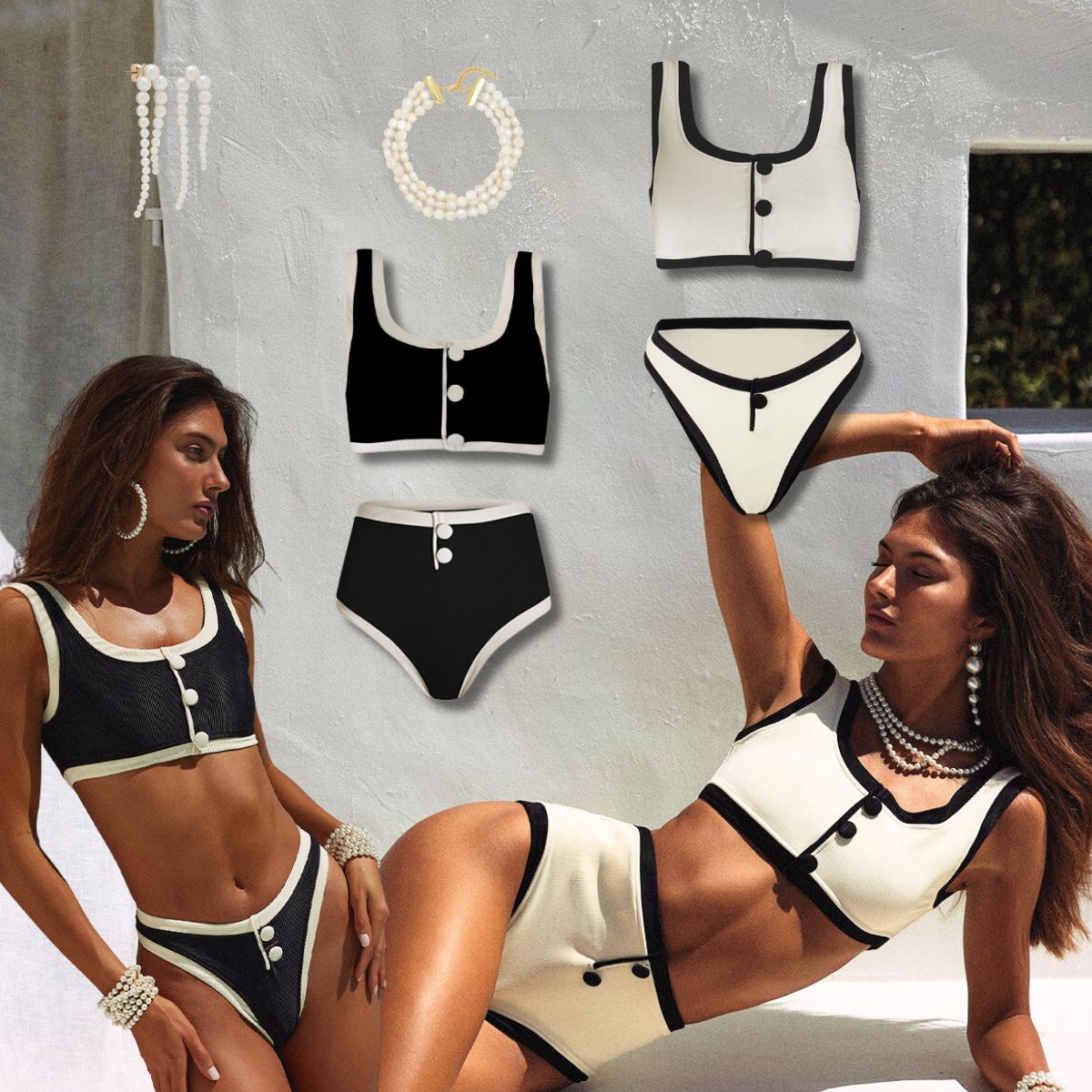 Color Block Grace Bikini Swimsuit