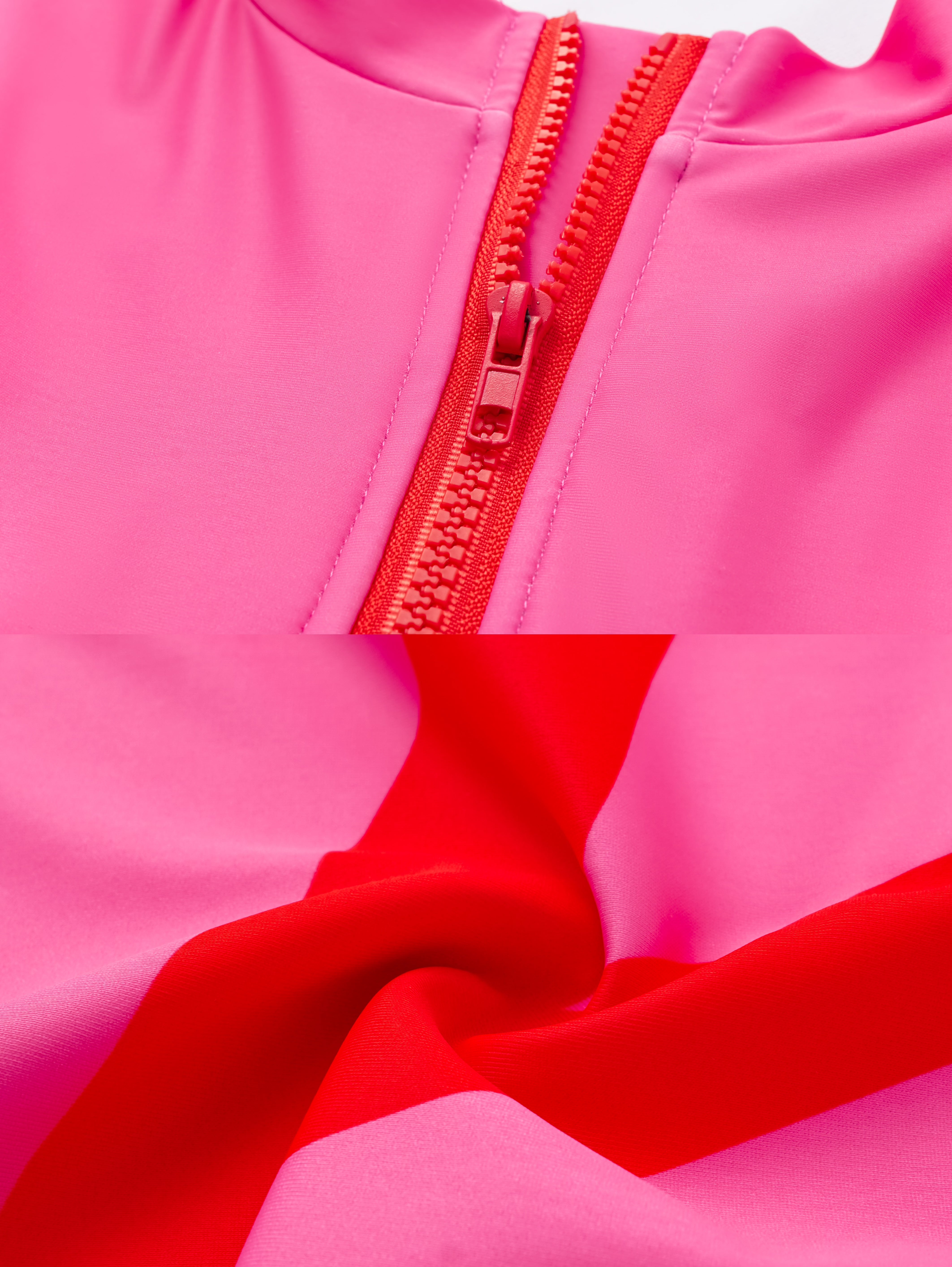Rash Guard Long Sleeve Zip Front Pink One Piece Surf Swimsuit and Sarong Flaxmaker