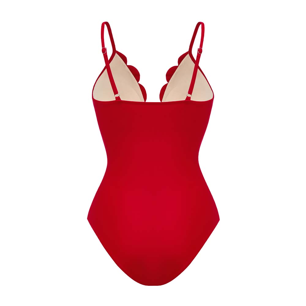 Plus Size Laser Flower Hollow One Piece Swimsuit and Skirt
