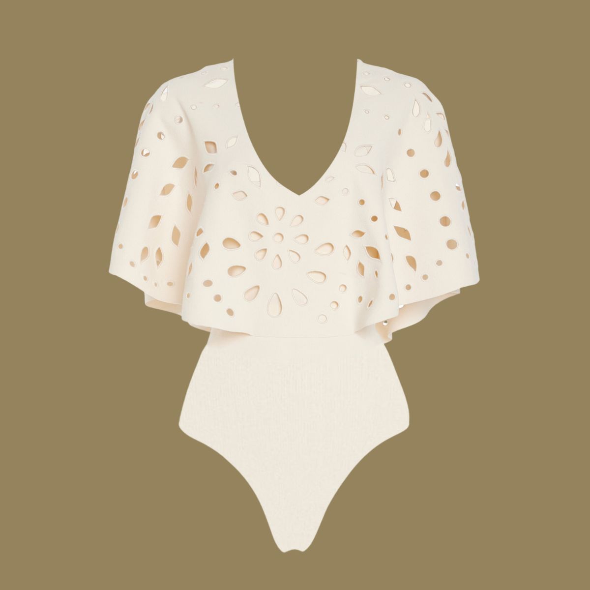 Plus Size Laser Cutting One Piece Swimsuit and Skirt