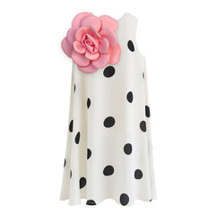 Mom&Me 3D Flower Polka Sleeveless Dress