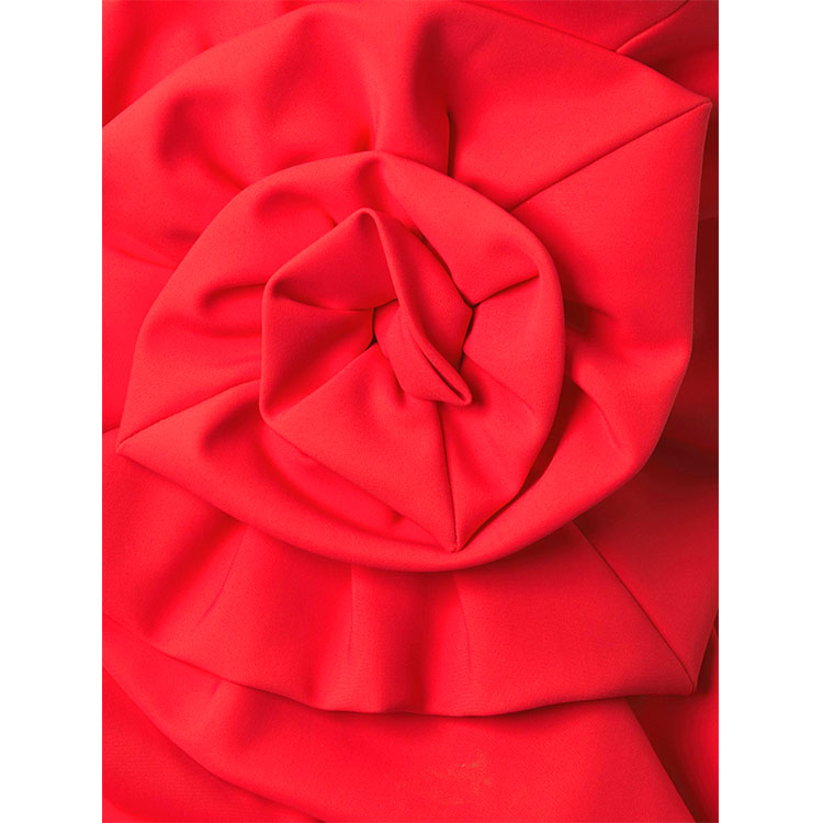Plus Size 3D Flower Removable Strap Red One Piece Swimsuit and Sarong Flaxmaker