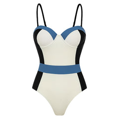 Plus Size Color Block One Piece Swimsuit