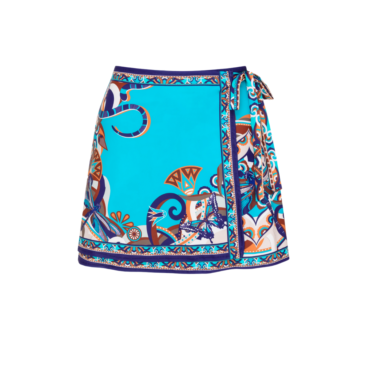 Butterfly and Dragonfly One Shoulder Hollow Print Bikini Swimsuit and Skirt