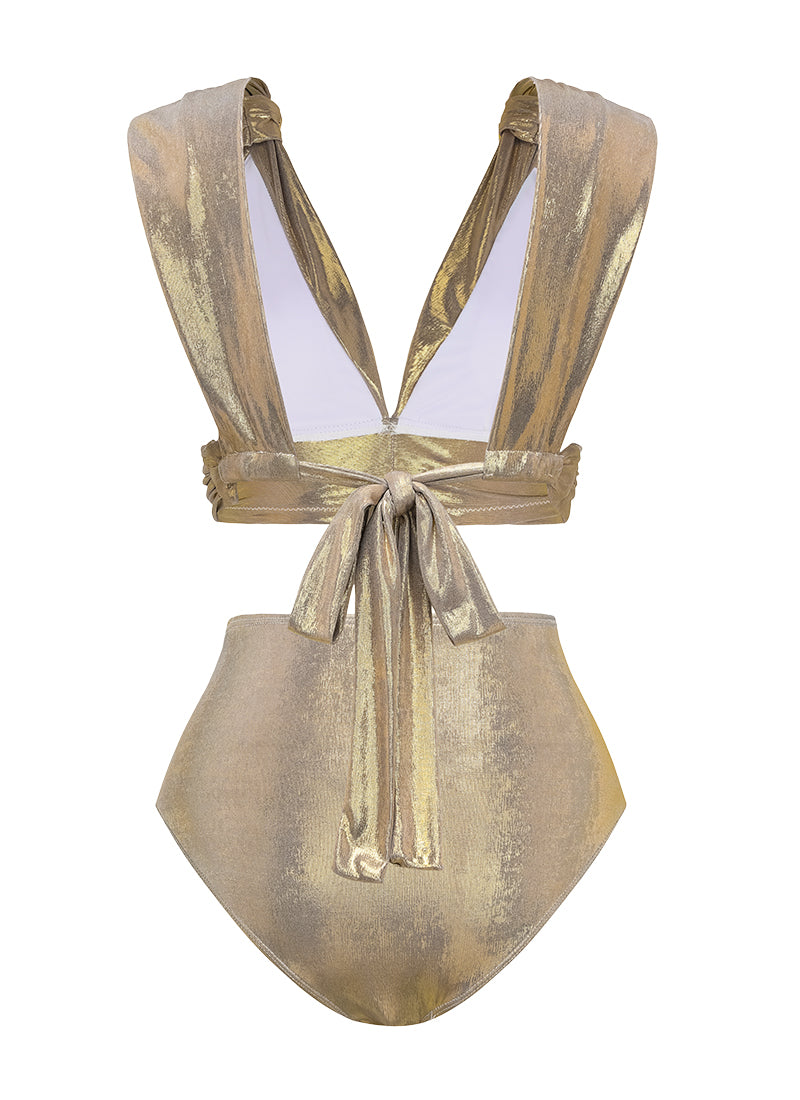 Stone Decoration Shiny Bikini Swimsuit and Skirt