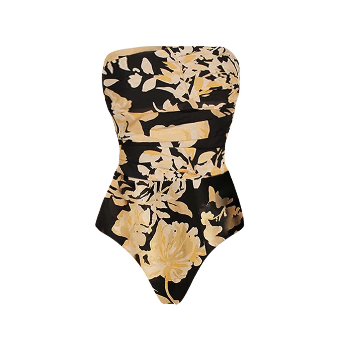 Plus Size Off Shoulder Flower Printed One Piece Swimsuit and Skirt