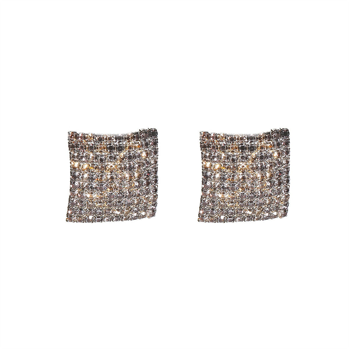 Square Rhinestone Stud Earrings