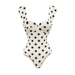 Sling Dot Printed One Piece Swimsuit and Skirt Flaxmaker