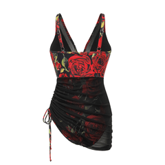 Plus Size Tommy Control Mesh Sheer Swimsuit Dress