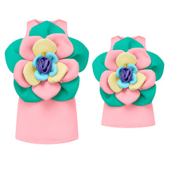 Mom&Me 3D Colorful Floral Sleeveless Dress