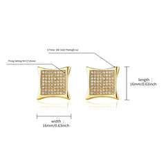 Square Zircon Stud Earrings