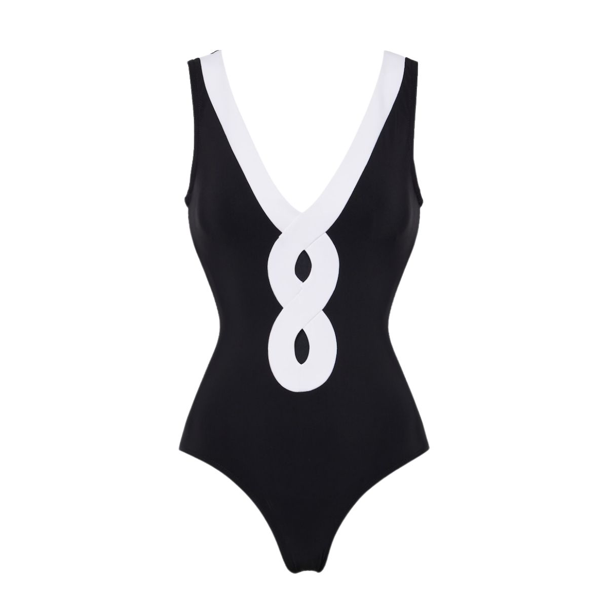 Plus Size Cutout V Neck Color Block One Piece Swimsuit And Sarong Flaxmaker