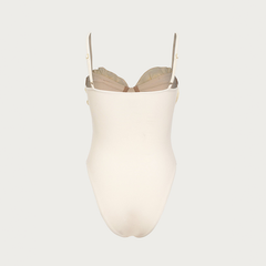 Plus Size 3D Flower White One Piece Swimsuit Flaxmaker
