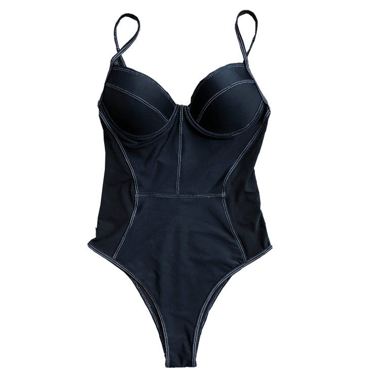 Plus Size Mesh Splicing One Piece Swimwear