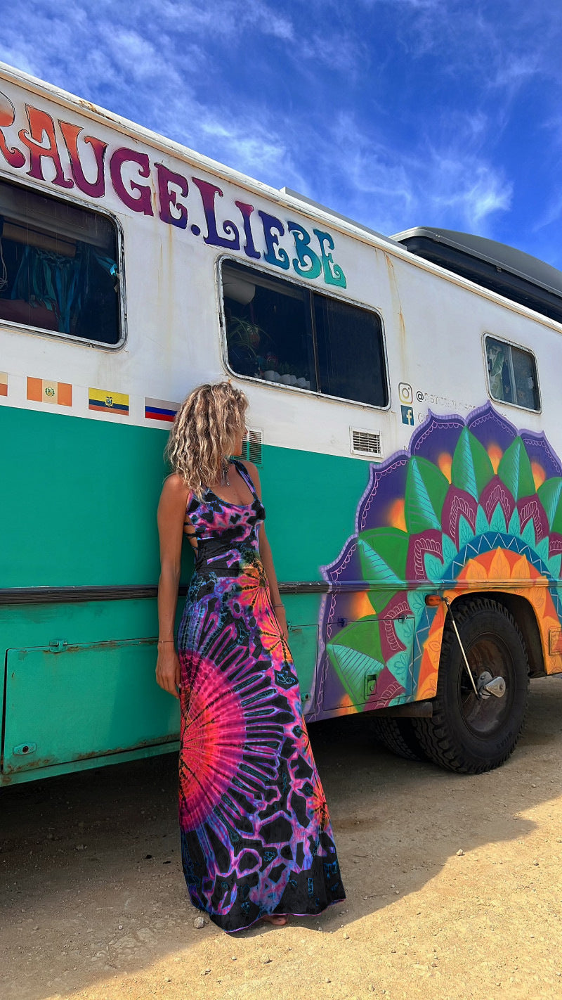 Tie-dyed Sling Backless Dress