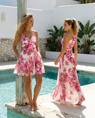 Pink Floral Printed Swimsuit Set(s)