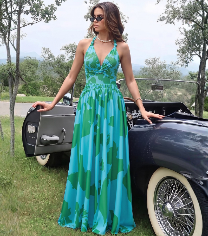 Tropic Printed One Piece Swimsuit and Skirt